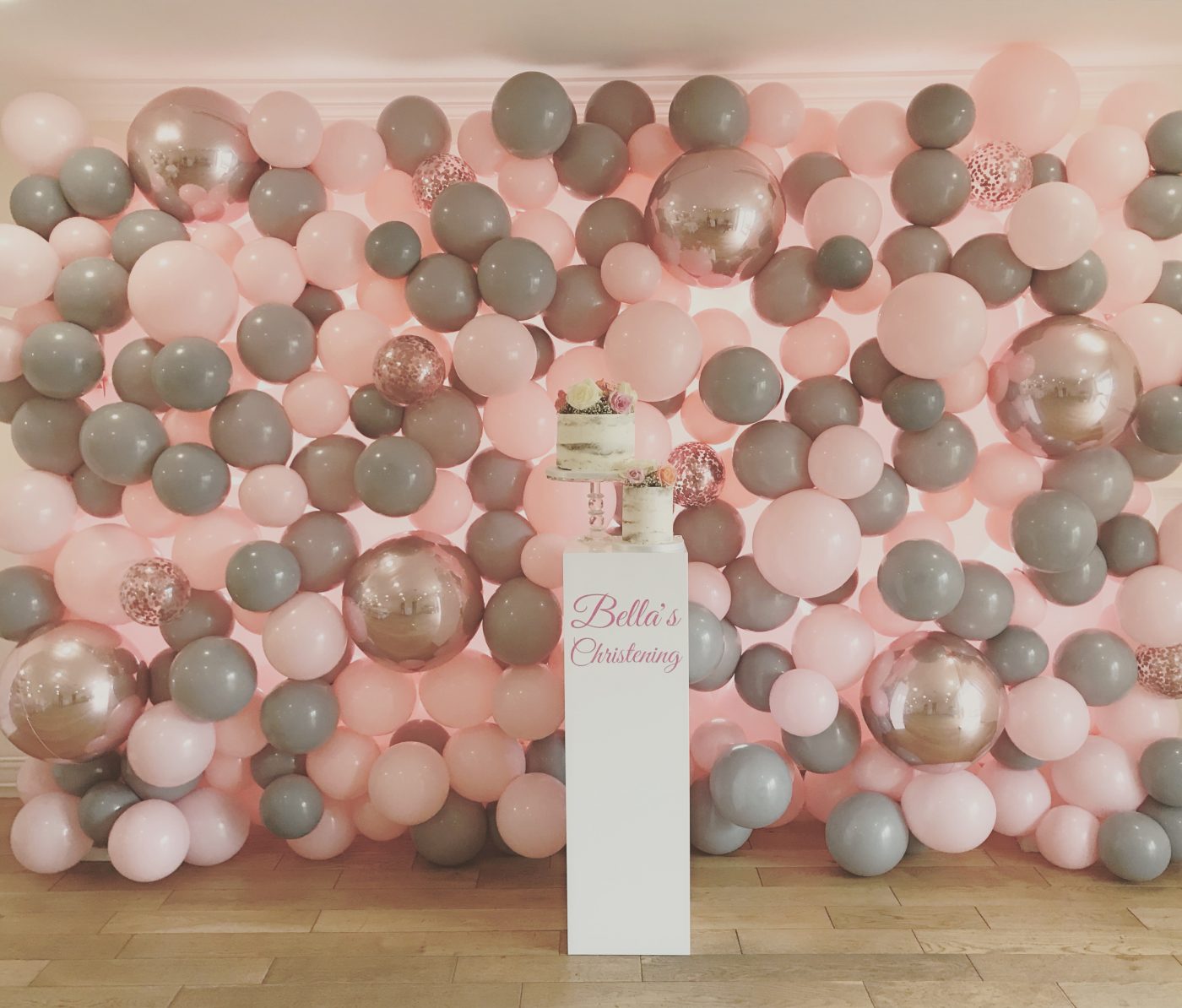 Christening Balloon Wall Christening Balloon Wall